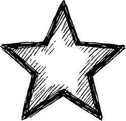 Hand drawn sketch style star PNG on transparent background. Doodle star illustration for decorative element, festive design, highlight icon, vintage symbol, abstract shape, vector clipart © StockTopia