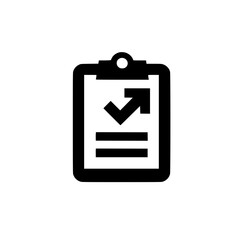 Clipboard and left arrow symbol illustration for back navigation task management and revision tracking
