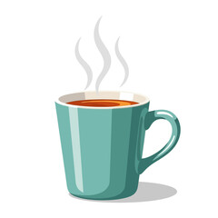 Teal Mug of Hot Beverage with Steam