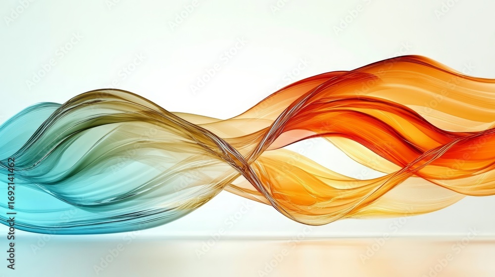 Poster vibrant and dynamic abstract wave forms with fluid lines and colorful swirls in artistic composition