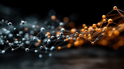 Abstract molecule chain glowing with connections