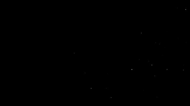 Dust particles on black background Isolated, seamless 3D effect. Abstract dust particles with white light bokeh, snow glare and flare sparkles Overly Background flying particles of organic dust Motion