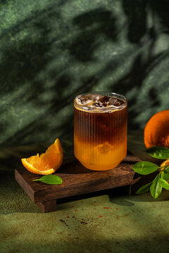 Refreshing iced bumble coffee with citrus twist