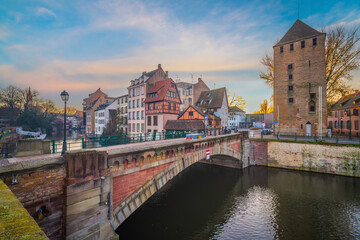 Old town Strasbourg city skyline,  cityscape of  France