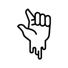 Obraz premium Bloody Hand Streak One Line Art Icon