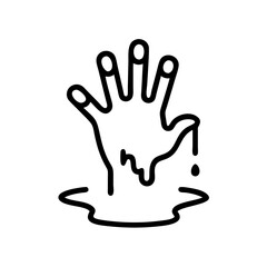 Obraz premium Bloody Handprint On Glass Icon One Line Art