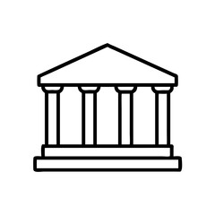 Fototapeta premium Building with columns in minimalistic style and black outline design 