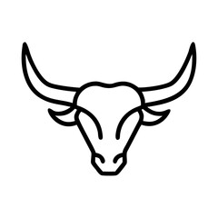Fototapeta premium Bull Horns Outline Icon One Line Art