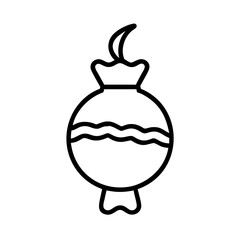 Obraz premium Candy Shaped Hanging Bulb Icon One Line Art