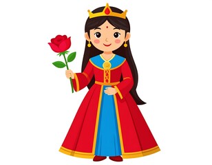 Princess holding a rose