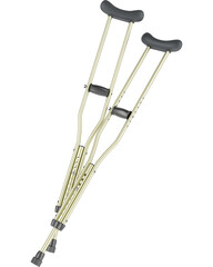 Lightweight Underarm Crutches with Height Adjustment, transparent background