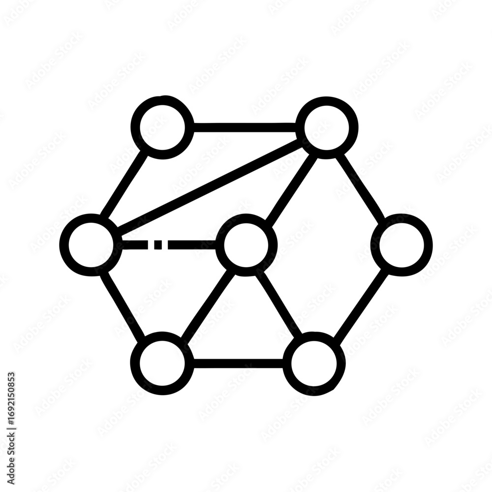 Poster network nodes icon representing connectivity and structure