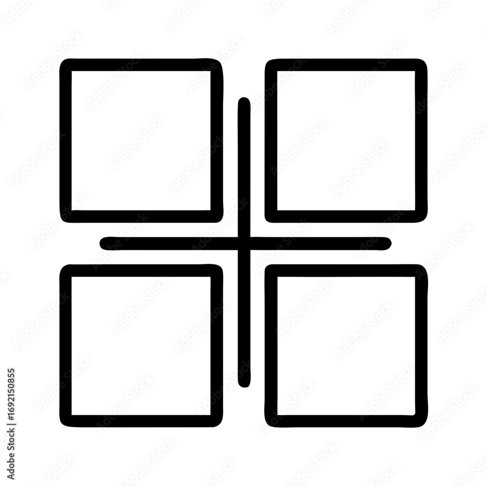 Poster Multiple empty squares arranged in a grid for design concepts  
