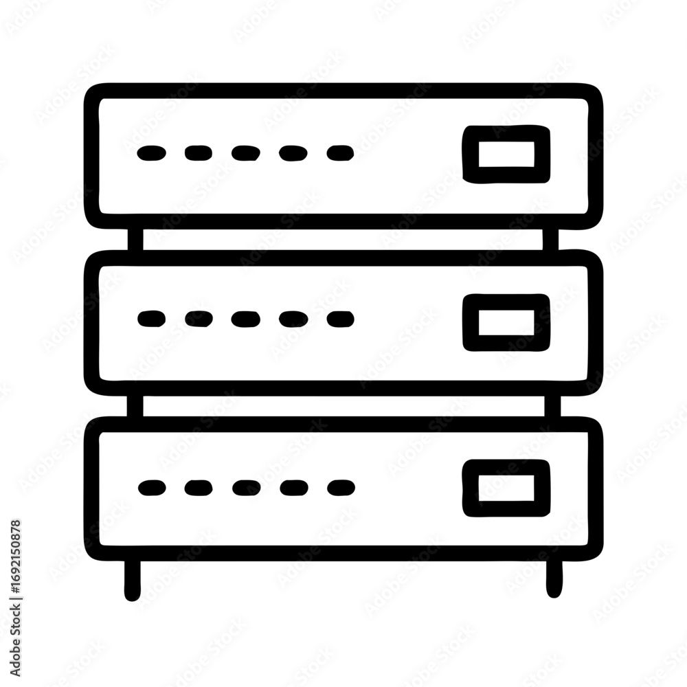 Aufkleber server rack in minimalist design with three stacked units