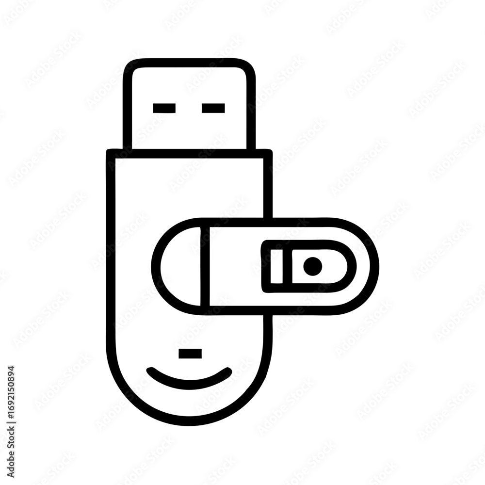 Poster usb flash drive with retractable connector in minimalistic design