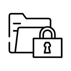 Locked folder icon with padlock symbolizing data security  