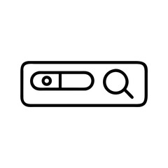 Obraz premium Search bar icon with magnifying glass and toggle switch design 