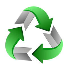 recycle symbol isolated on white