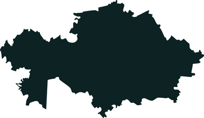 Kazakhstan map silhouette country border outline shape