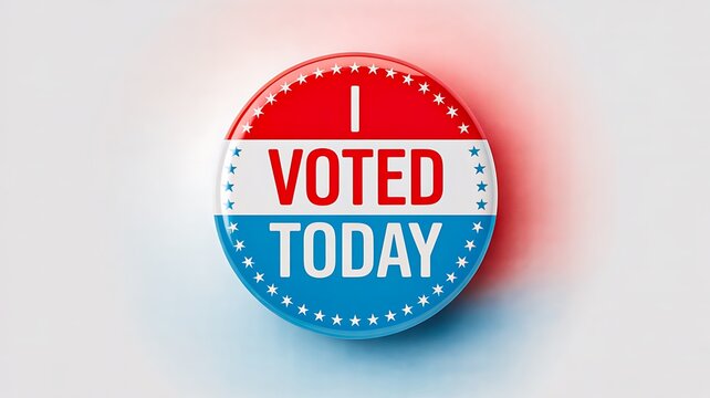 "I Voted Today" button badge on light background
