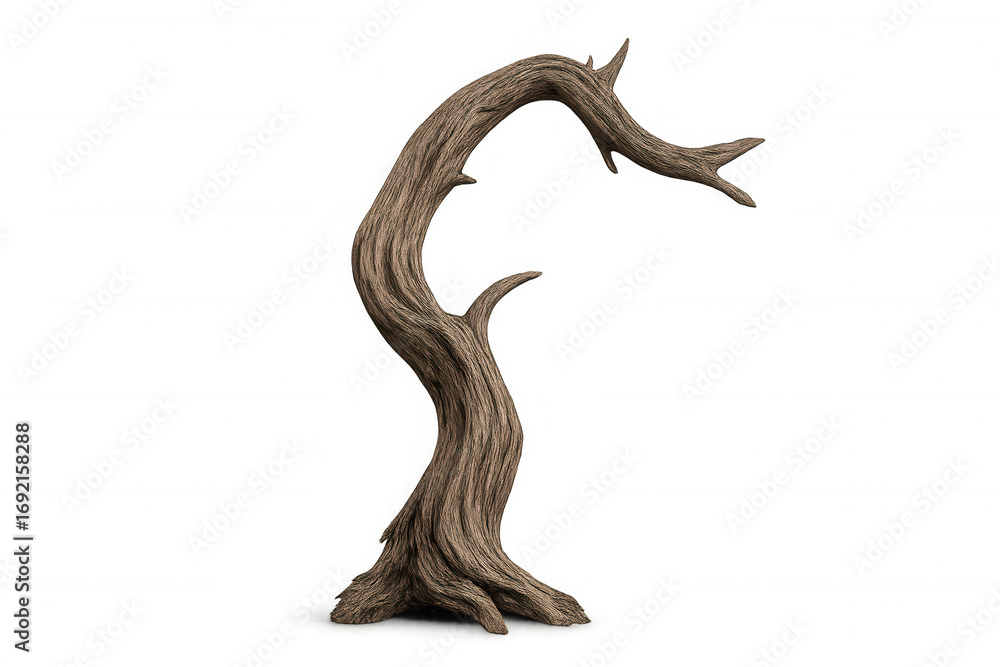Poster gnarled dead tree with transparent background reaching upwards, creating a spooky and desolate atmos