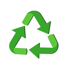 recycle symbol on white background