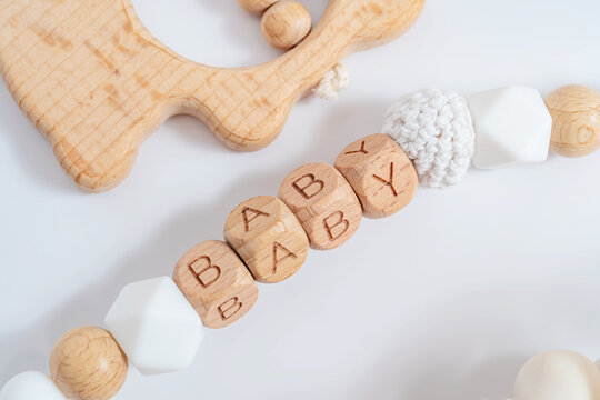 Baby wooden toys and accessories