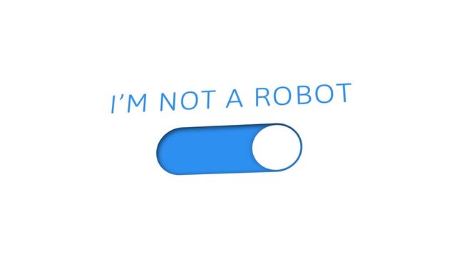 I&rsquo;m Not a Robot Toggle Animation for Online Security and Verification. 4K
