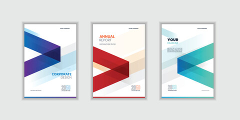Modern creative folding ribbon theme book cover set template. A4 size book cover template for annual report, magazine, booklet, proposal, portfolio, brochure, poster
