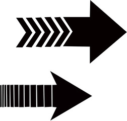 set of vector black arrows right forward on white background