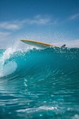 Obraz premium A great surfing wave in a mighty ocean that rises many meters