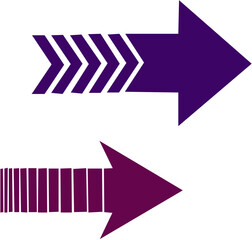 set of vector arrows right forward on white background