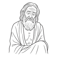 Artistic Age Geras Lineart – Geras Vector Illustration with Defined Godly Style – Geras Drawing – Line Art Drawing of Geras – Geras Icon