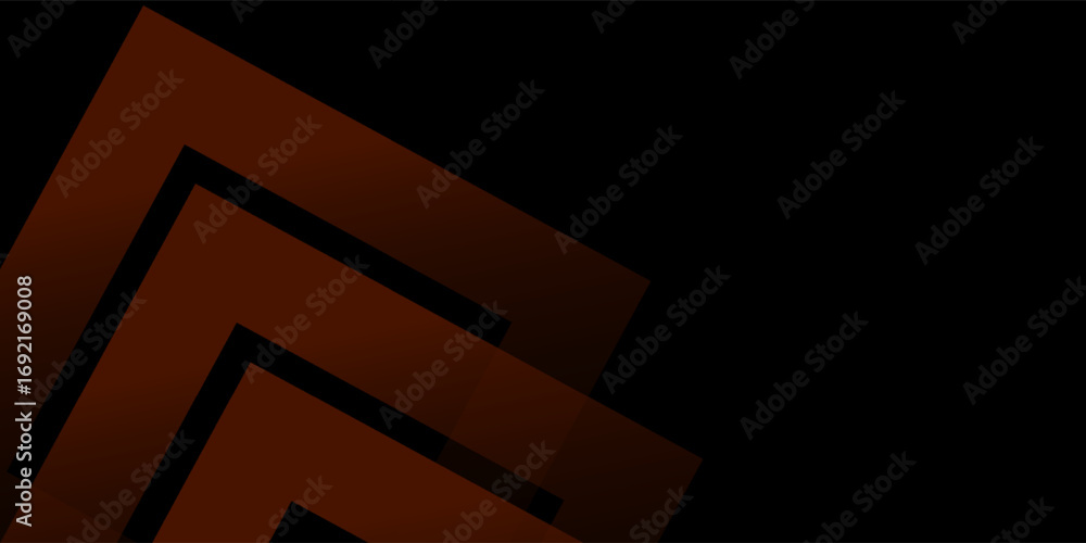Poster futuristic design dark black background with orange arrow geometric 3d background overlap pattern la