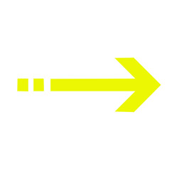 vector yellow arrow sign isolated on white background