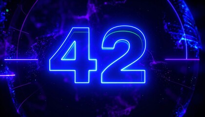 Abstract digital countdown, number 42