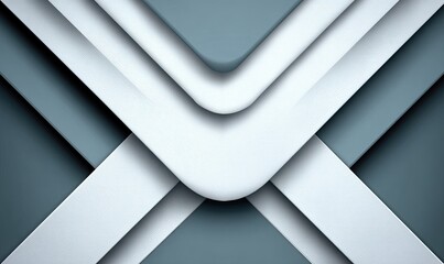 Abstract geometric design with layered shapes of white and gray