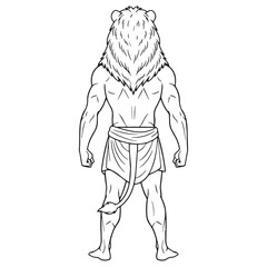 Divine Hero Heracles Lineart – Heracles Vector Outline Drawing with Godlike Strength Shape – Heracles Drawing – Vector of Heracles – Heracles Outline