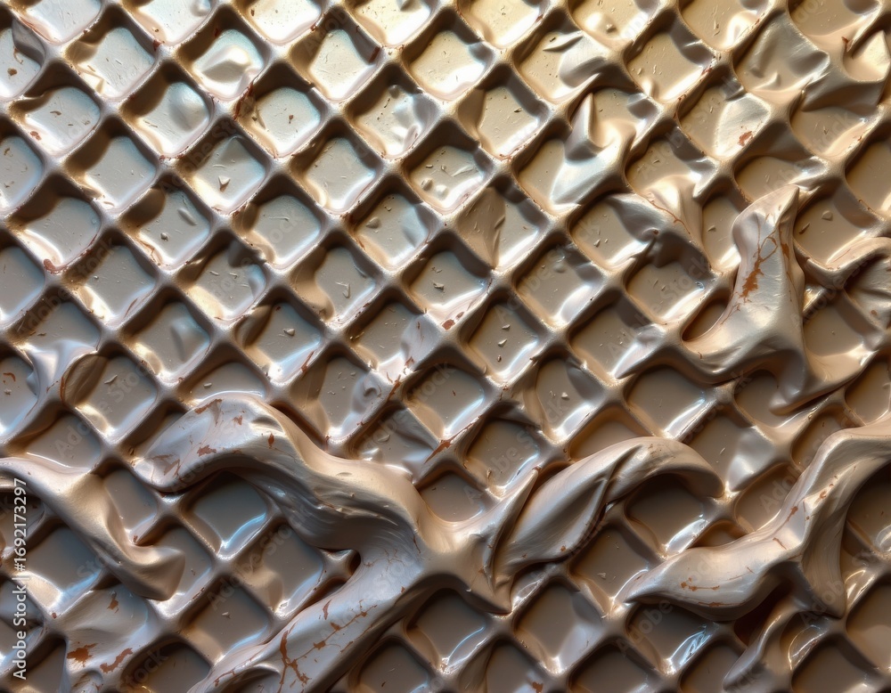 Aufkleber the image shows a close up of a textured surface with a grid like pattern, featuring raised diamond 