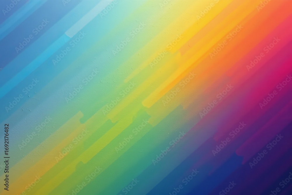 Poster the image features a vibrant, abstract background composed of diagonal streaks in a gradient of rain