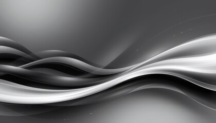 The image features a smooth, flowing abstract design with multiple wave like ribbons that intertwine across the composition