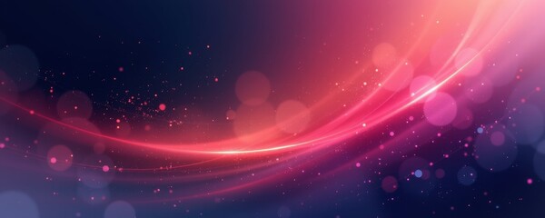 The image features an abstract, vibrant scene dominated by flowing streaks of light in shades of pink, purple, and orange, creating a dynamic sense of motion