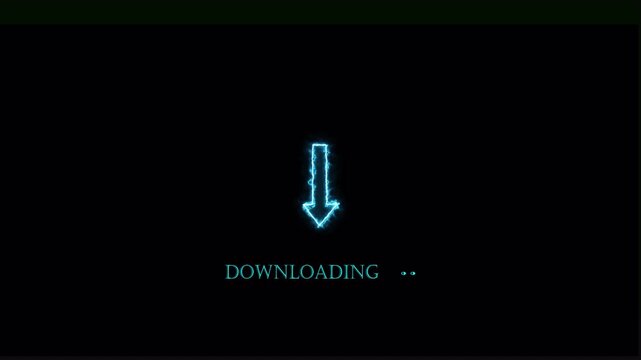 Download icon animation with transparent background, Dowloading button and symbol animation with alpha channel, Downloading animation vedio in 4k.