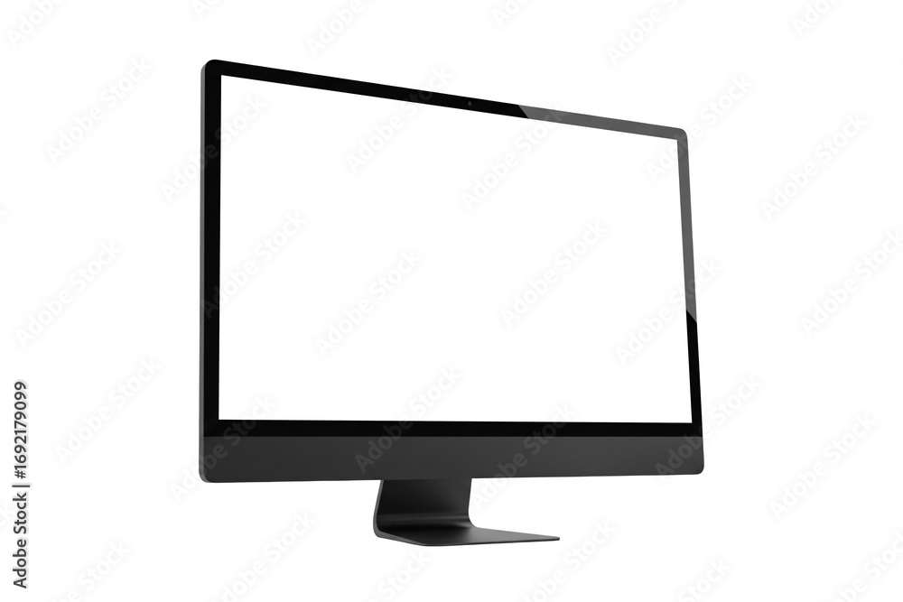 Poster 3d rendering of desktop computer monitor mockups isolated on white background