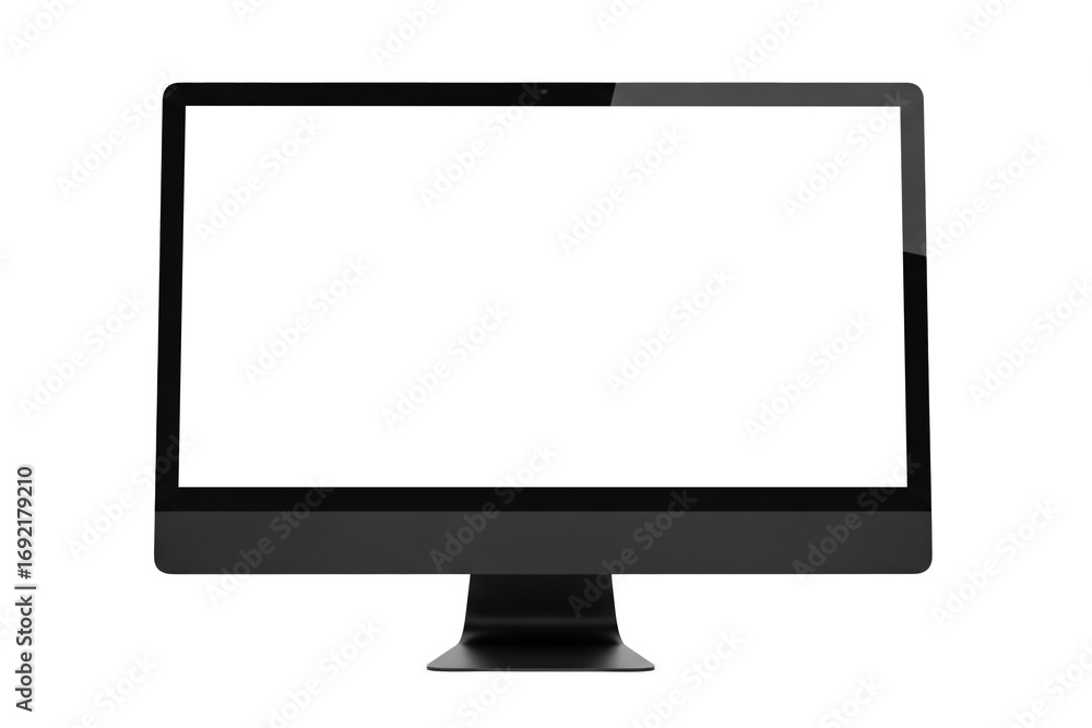 Poster 3d rendering of desktop computer monitor mockups isolated on white background