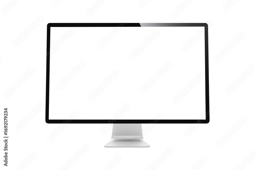 Fototapete 3d rendering of desktop computer monitor mockups isolated on white background