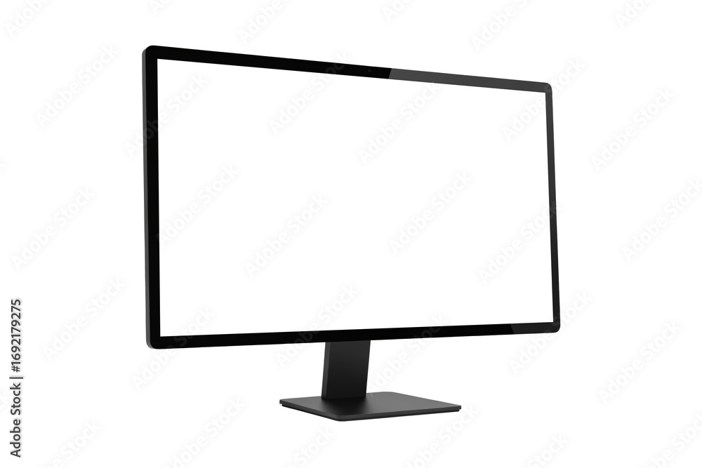 Poster 3d rendering of desktop computer monitor mockups isolated on white background