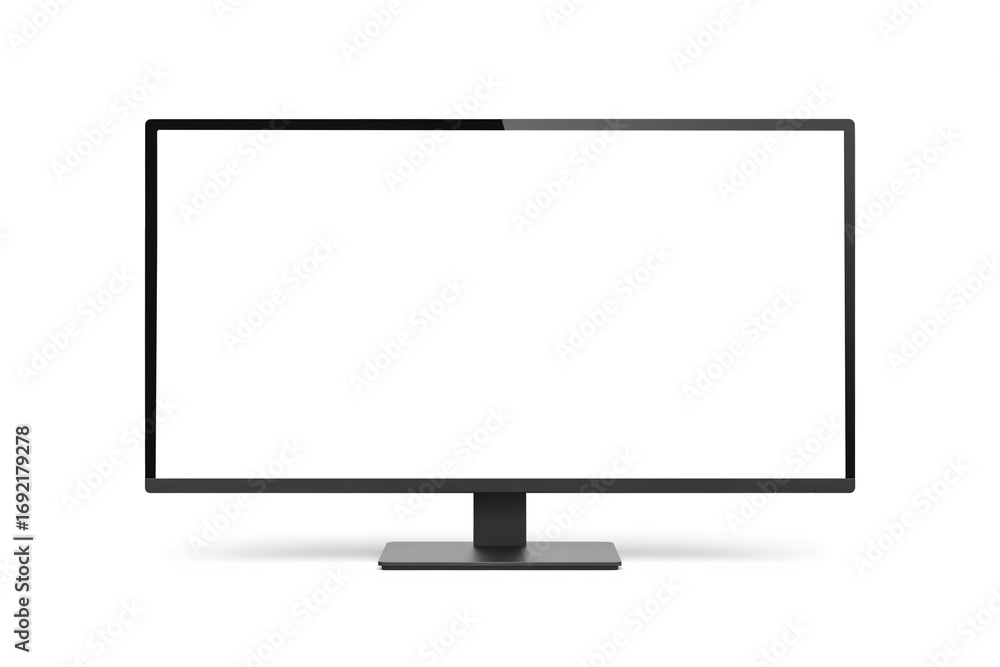 Fototapete 3d rendering of desktop computer monitor mockups isolated on white background