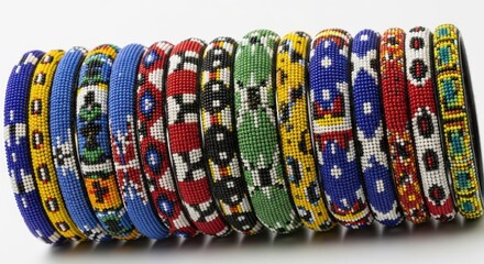 Collection of Colorful Beaded Bracelets, African Maasai Inspired Jewelry