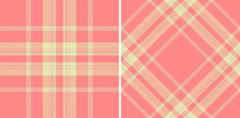 Two warm, elegant plaid patterns in peachy pink and soft yellow hues. Versatile backdrop for fashion, design, or a touch of classic sophistication.